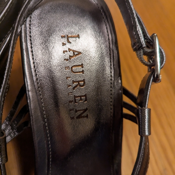 Ralph Lauren silver leather wedges size 9.5 - Picture 2 of 6